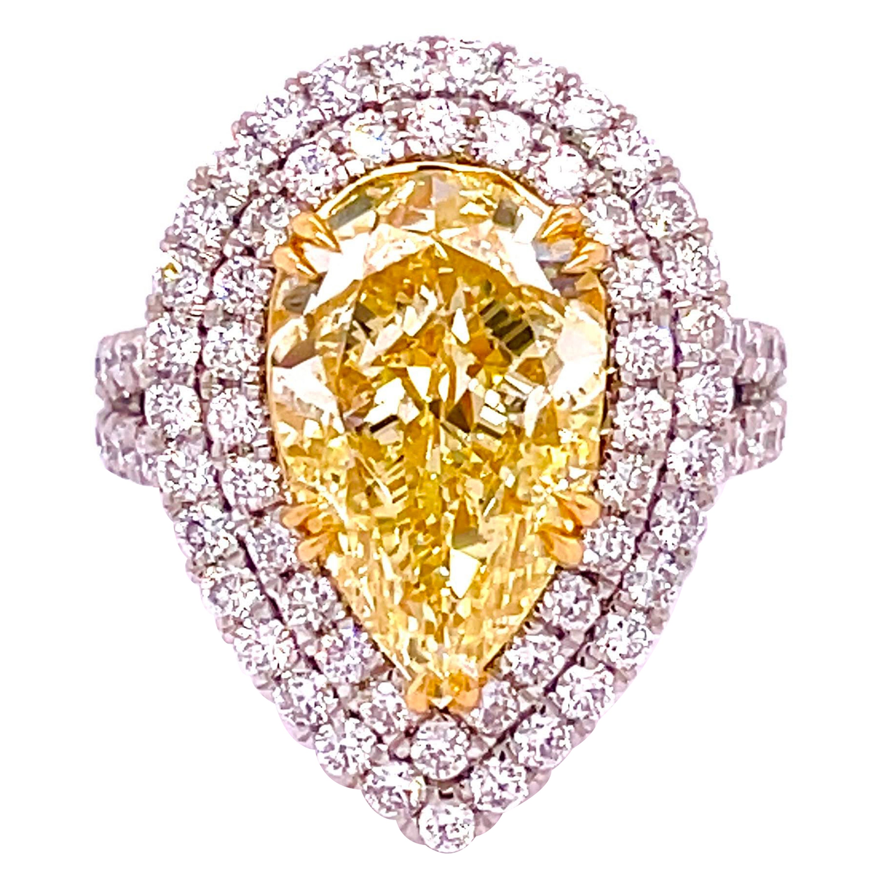 GIA Certified 6.02 Carat Pear Shape Diamond Engagement Ring For Sale