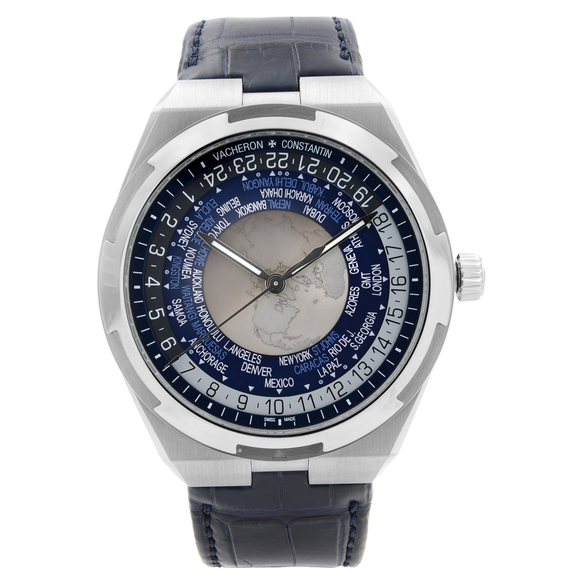 Vacheron Constantin Overseas World Time Steel Automatic Watch 7700V/110A-B172
