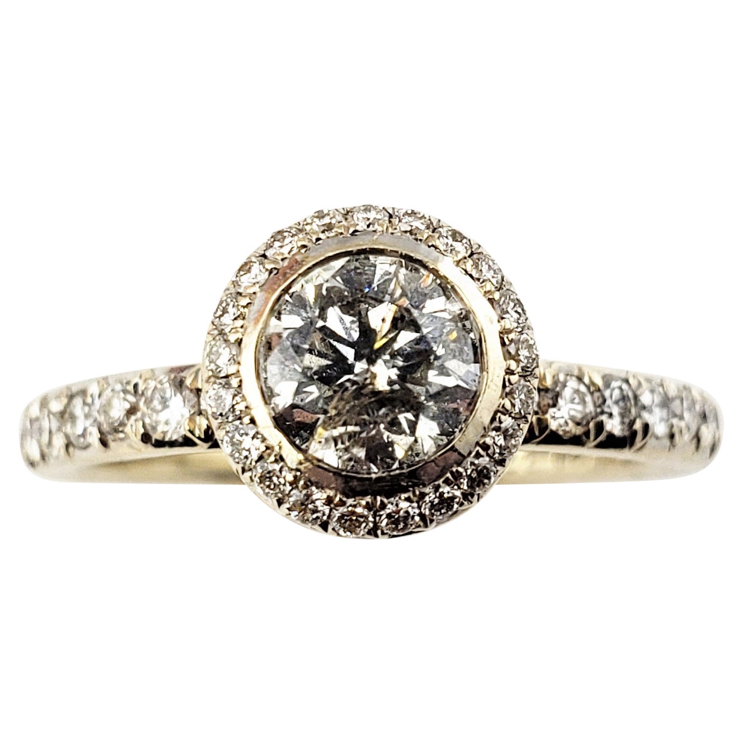 18 Karat Yellow Gold Diamond Engagement Ring For Sale