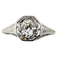 14 Karat White Gold Diamond Engagement Ring