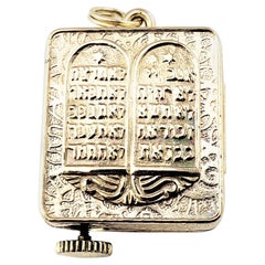 14 Karat Yellow Gold Torah Judaica Ten Commandments Mechanical Music Box Charm