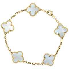Van Cleef & Arpels 5 Motif Vintage Alhambra Mother of Pearl Bracelet