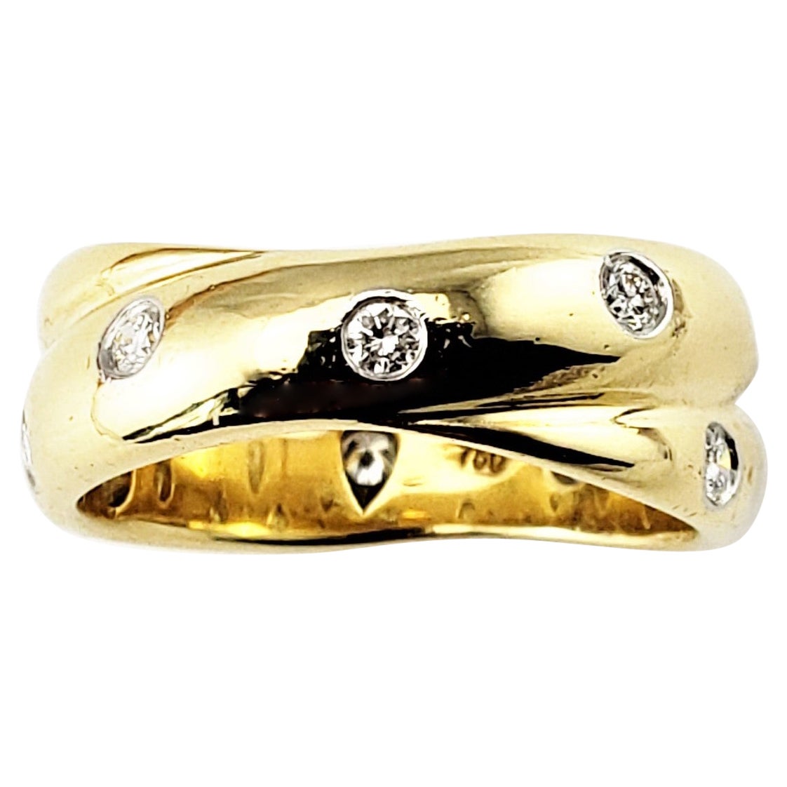 Tiffany & Co Etoile Criss Cross 18 Karat Yellow Gold/Platinum, Diamond Band Ring
