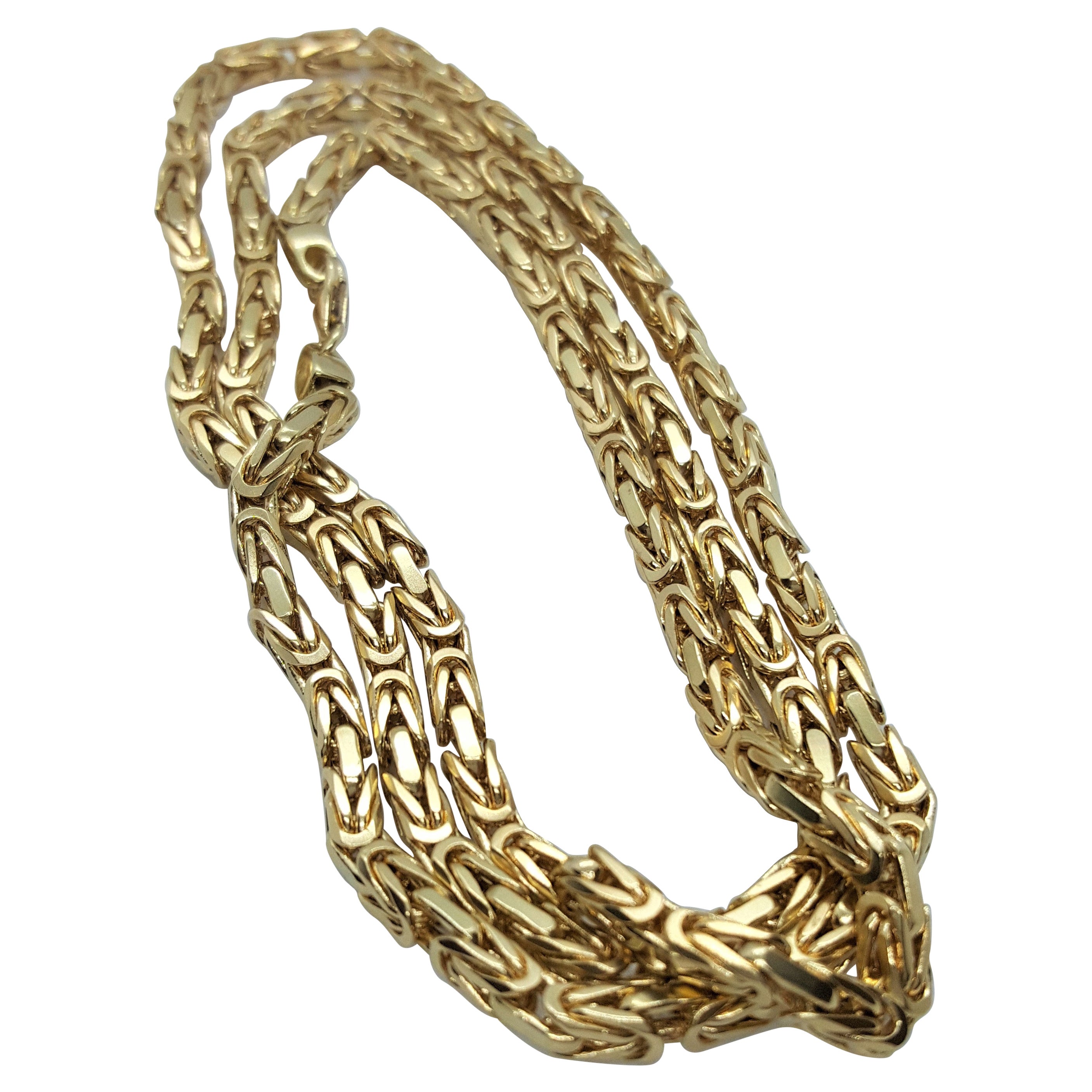 18kt Yellow Gold Byzantine Chain, Lobster Clasp, 56.6 Gr