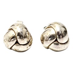 Tiffany & Co. Sterling Silver Twist Love Knot Ball Stud Earrings