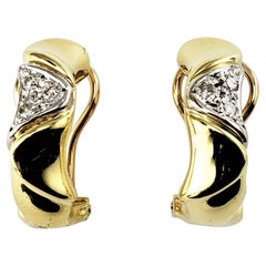18 Karat Yellow Gold/Platinum and Diamond Earrings