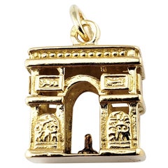 14 Karat Yellow Gold Paris Arc De Triomphe Charm