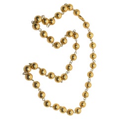 18 Karat Yellow Gold Beaded Necklace