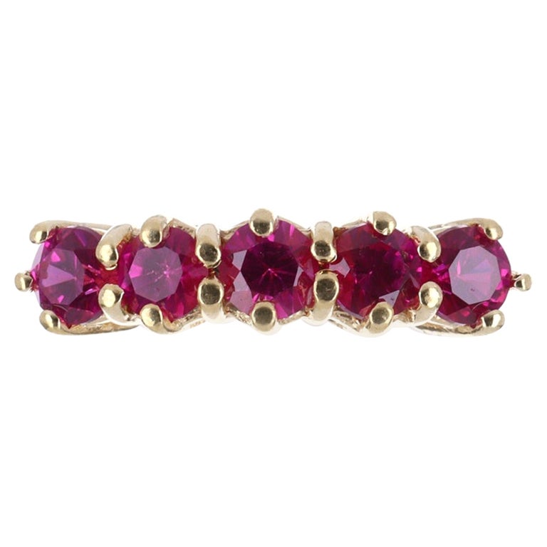 AAA+ High Fashion Rubellite Stacking Ring Band