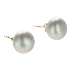 Intini Jewels Freshwater Pearl Gold Plate Stud Cocktail Earrings