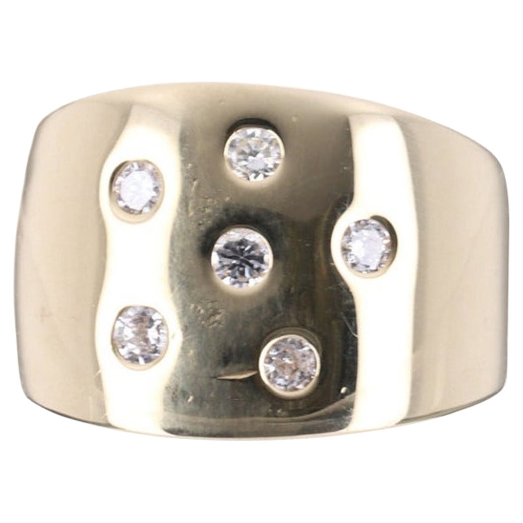 0.50tcw 14K Everyday Diamond Thick Gold Band For Sale