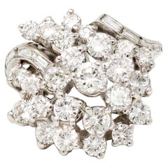 Diamant-Cluster-Cocktailring, ca. 1980 in 18K