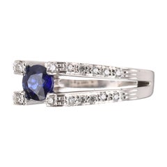 0,54tcw 18K natürlicher lila-blauer Tansanit & Diamantring mit Diamanten
