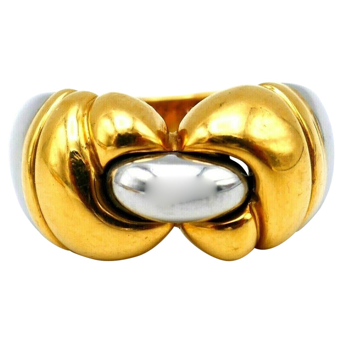 Bulgari Parentesi Yellow Gold Hematite Ring For Sale