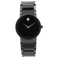 Movado Sapphire Black PVD Steel Black Museum Dial Quartz Mens Watch 0606307