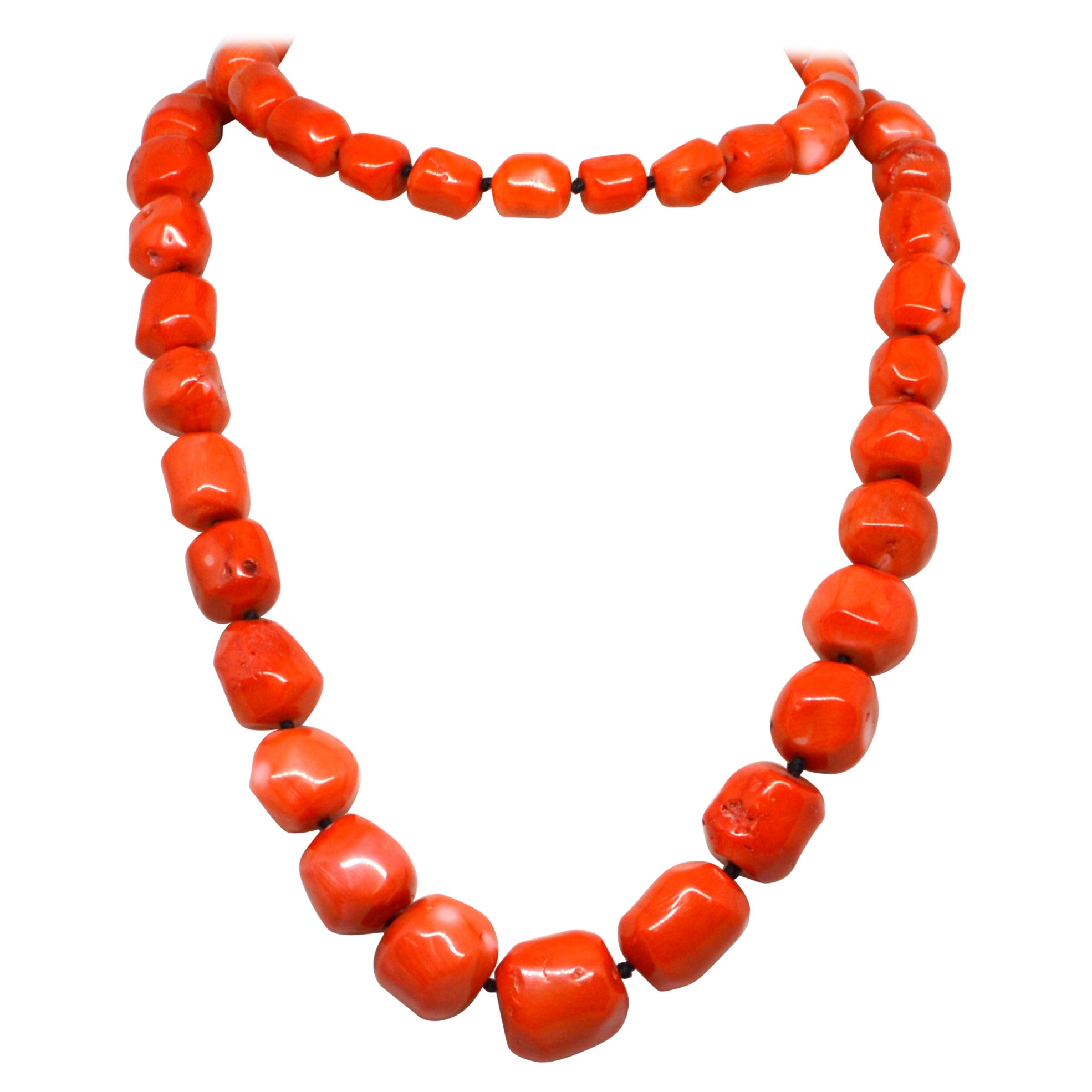 Decadent Jewels Long Sea Bamboo Orange Necklace
