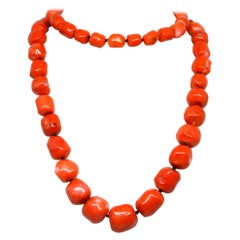 Decadent Jewels Long Sea Bamboo Orange Necklace