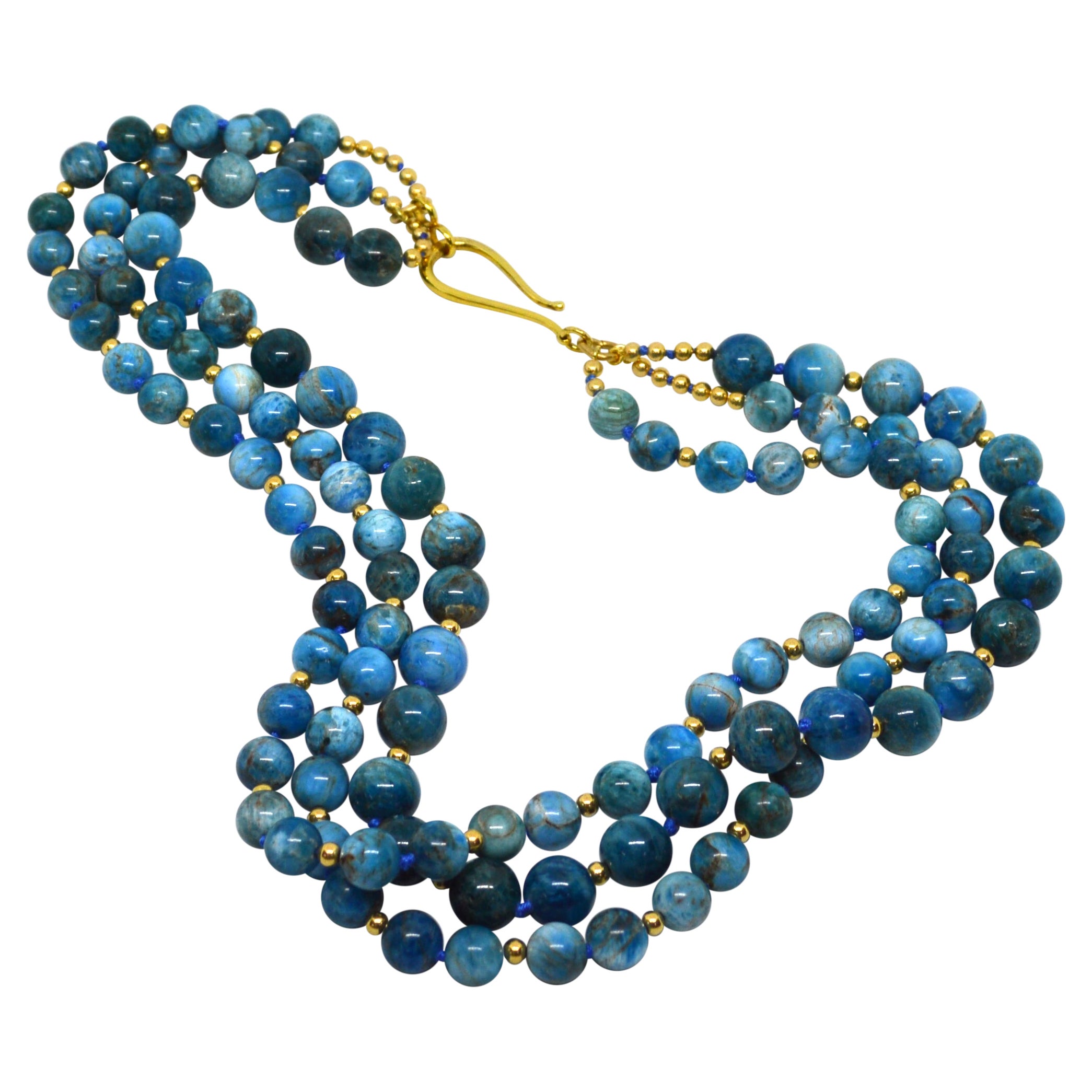 Decadent Jewels Apatite Multi Strand Gold Filled Necklace