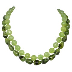 Decadent Jewels Prehnite Double Strand Gold Necklace