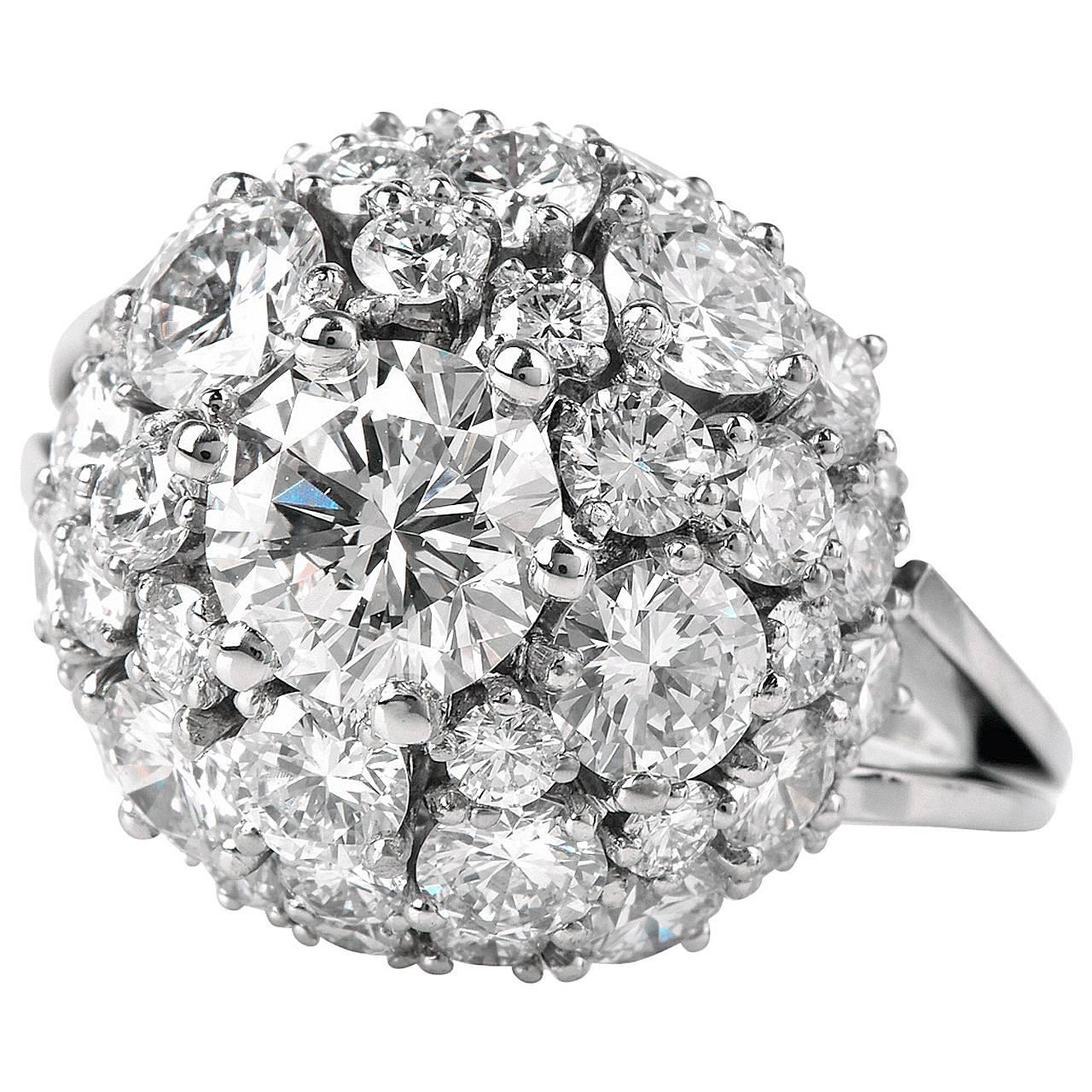 Diamond Gold Cluster Engagement Ring