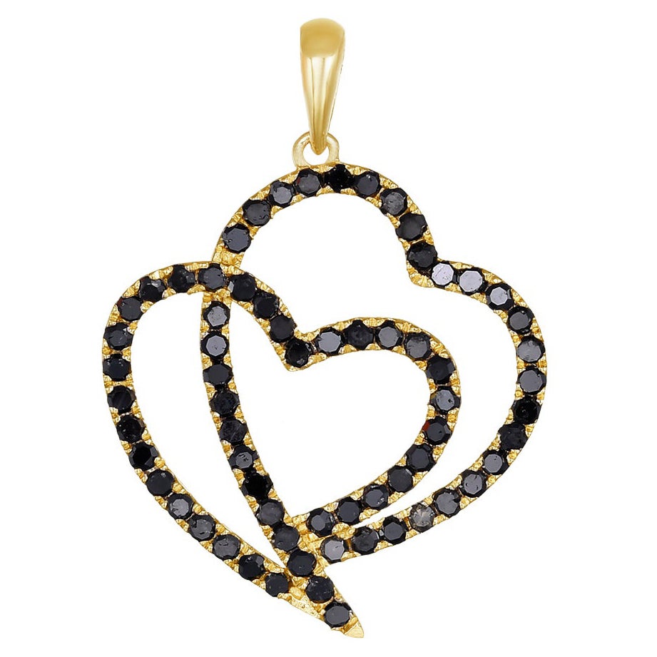 Chimento 18 Karat Yellow Gold Double Heart Pendant Enhancer Necklace at