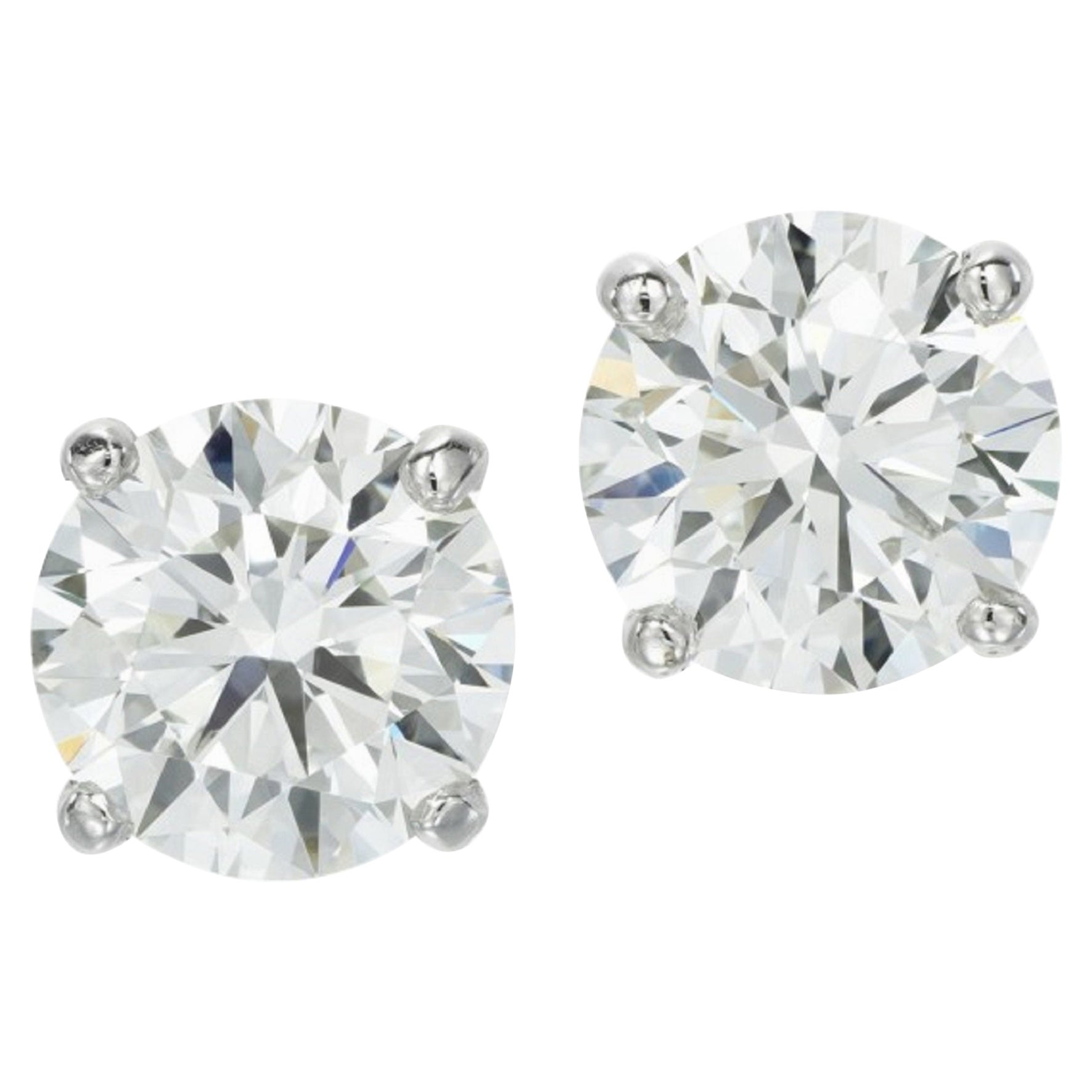 Flawless GIA Certified 10 Carat Round Brilliant Cut Diamond Studs