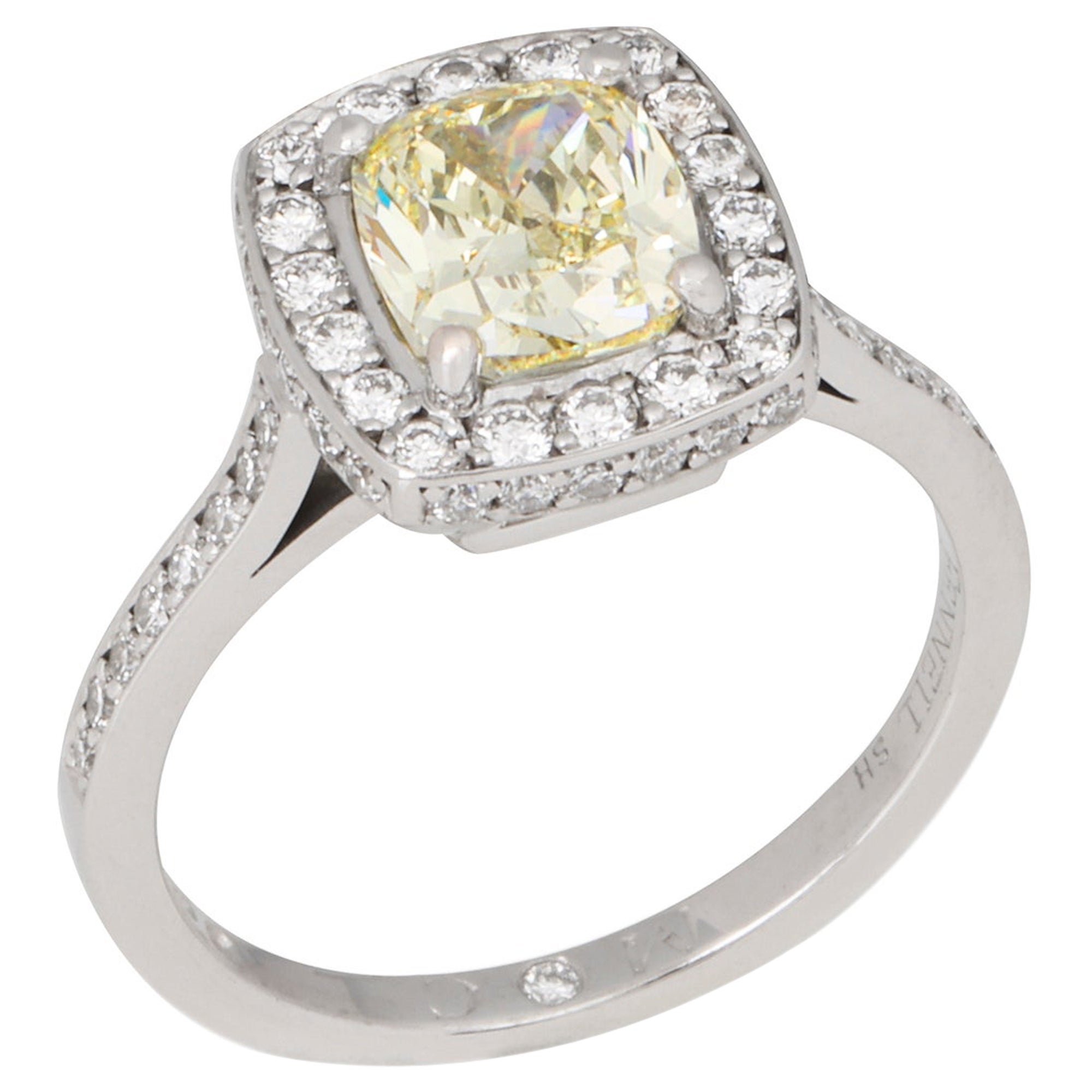 Theo Fennell Bespoke 1.57ct Yellow Diamond Cushion Cut Ring