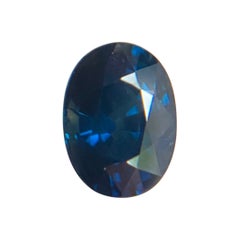 Fine 1.29ct Deep Blue Australian Sapphire Oval Cut Loose Rare Loose Gem
