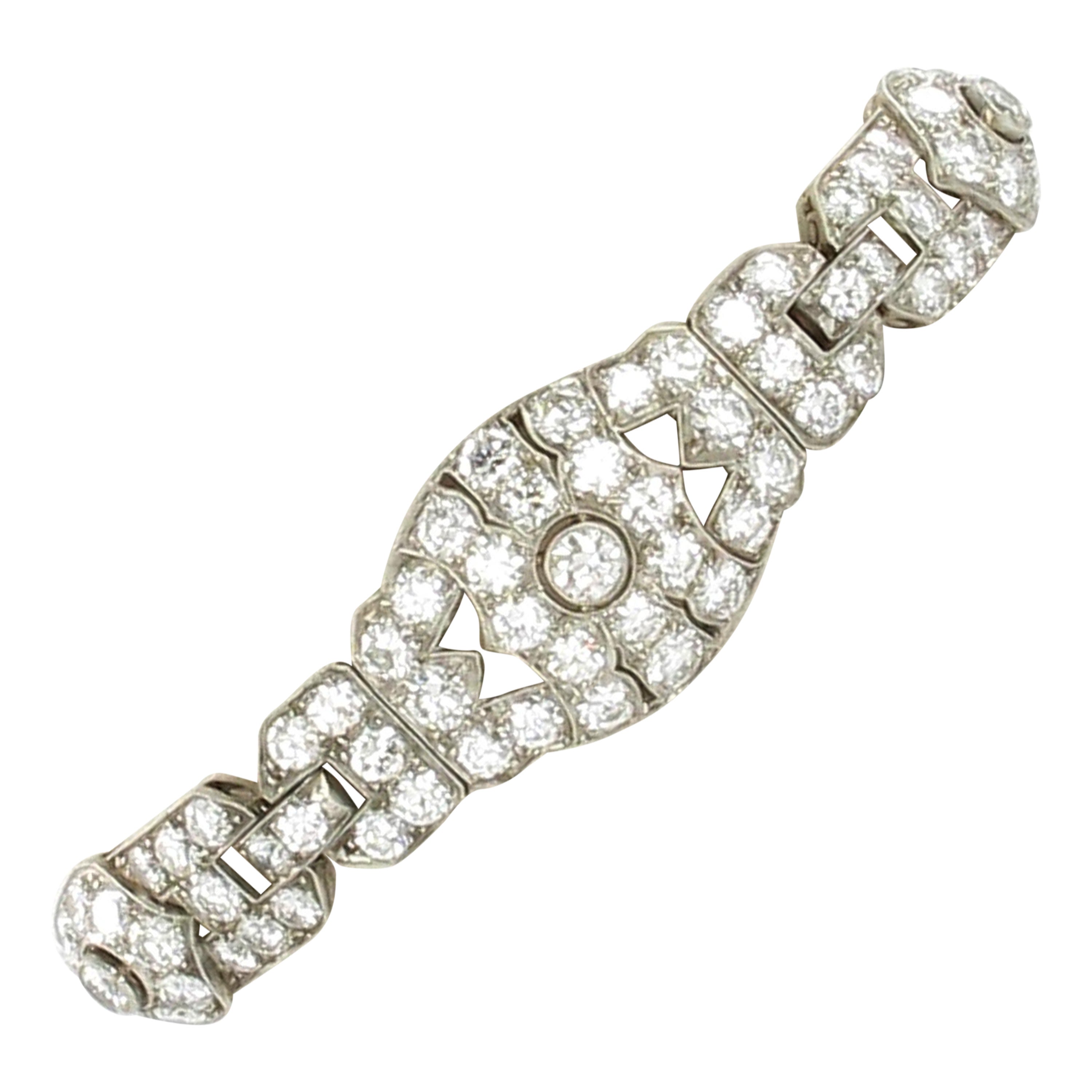 Mid Century Diamond Bracelet in Platinum 950 For Sale