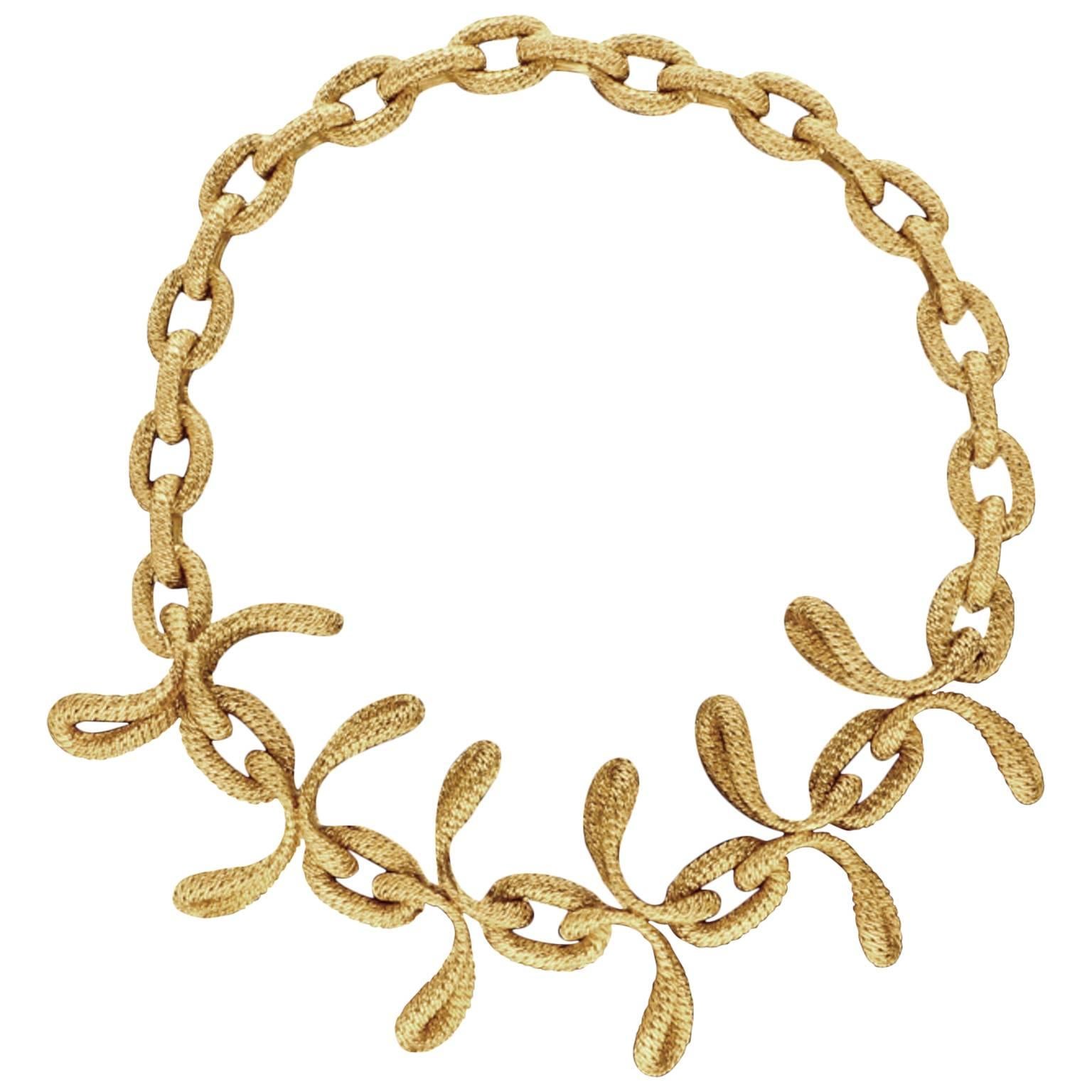 1960s Cartier Woven Gold Oval Link Necklace