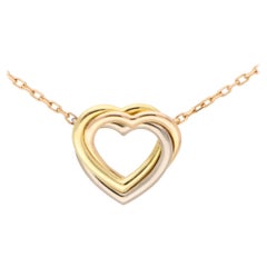 Vintage Cartier Open Heart Trinity Necklace Set in 18k Rose:: Yellow & White Gold