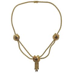 1940s French Retro 18 Karat Gold Mesh Necklace