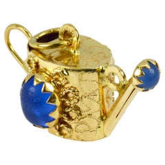 18K Yellow Gold Watering Can Charm Pendant