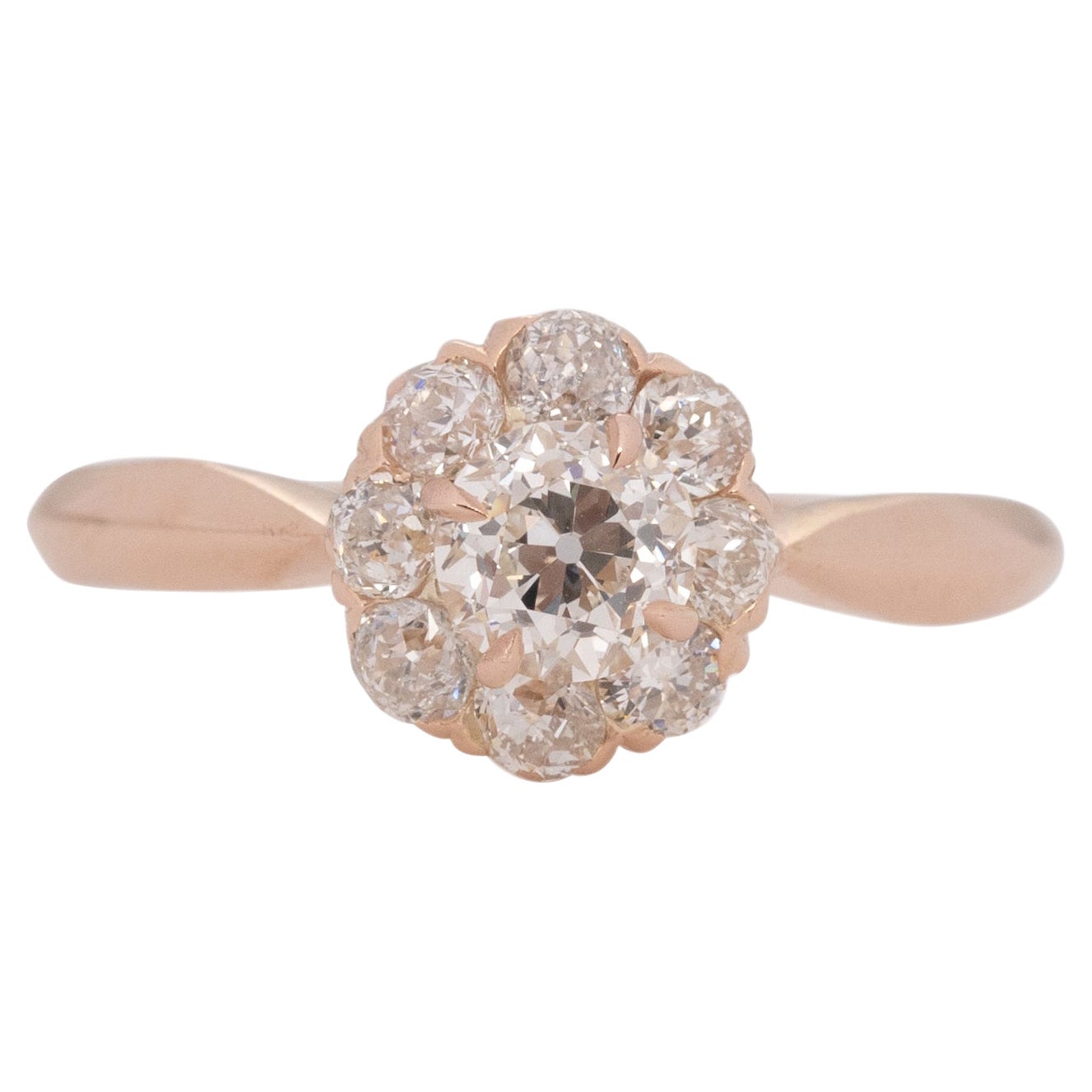 GIA Certified .53 Carat Edwardian Diamond 14 Karat Rose Gold Engagement Ring