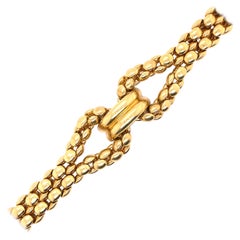 Marine Style Knot on Popcorn Chain Gold Bracelet