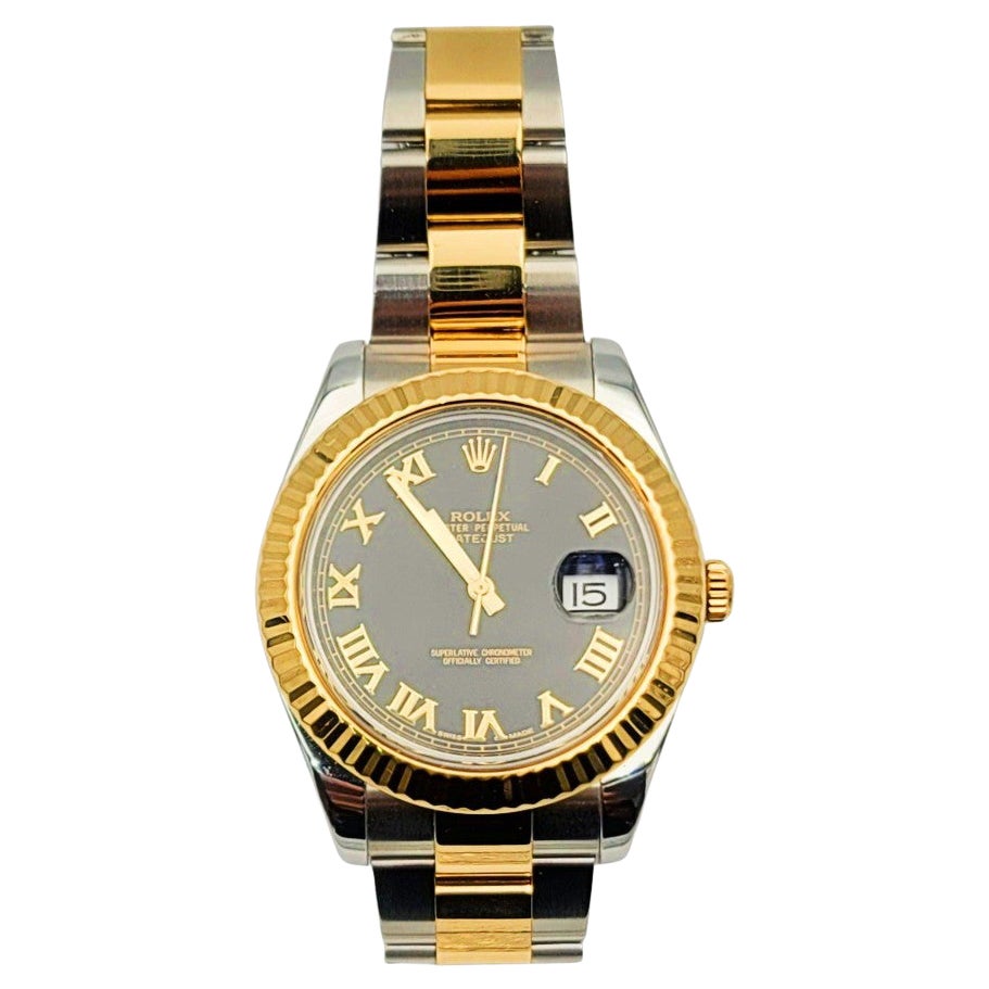 Rolex Two Tone 18k Yellow Gold and Steel Unisex Watch For Sale