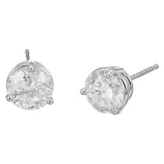 EGL Certified 2.08 Carat Diamond Platinum Stud Earrings 