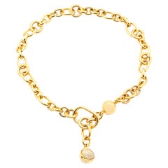 Pomellato Gold Link Ball Necklace with Diamonds