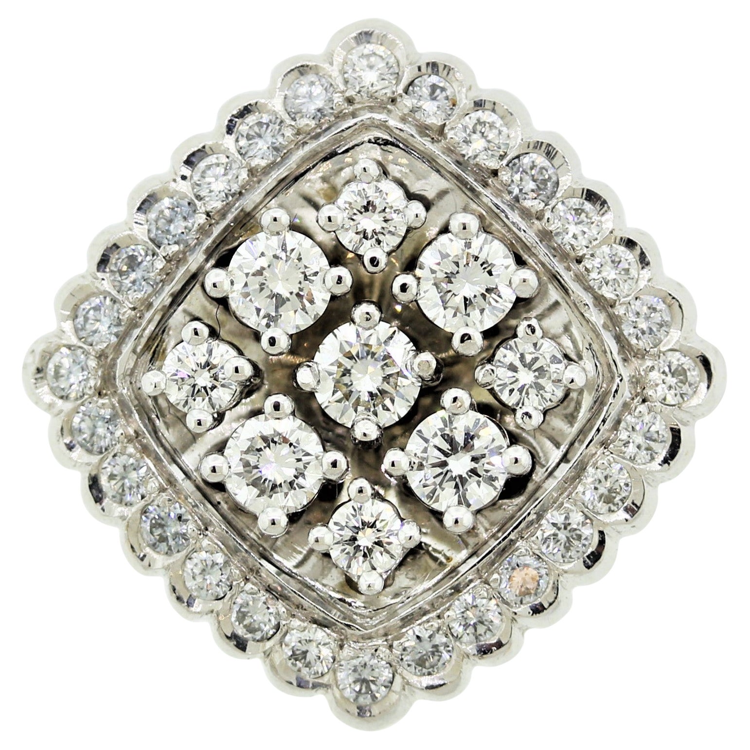 Diamond Cluster Platinum Fashion Ring