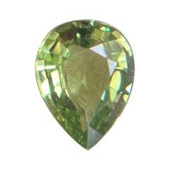 Australian 1.03ct Green Sapphire Pear Teardrop Cut Loose Rare Gem