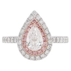 GIA Certified White Diamond and Argyle Pink Diamond in 18K Engagement Ring