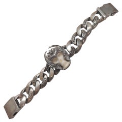 Außergewöhnliches Totenkopf-Silberarmband