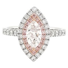 GIA Certified White Diamond and Argyle Pink Diamond in 18K Engagement Ring