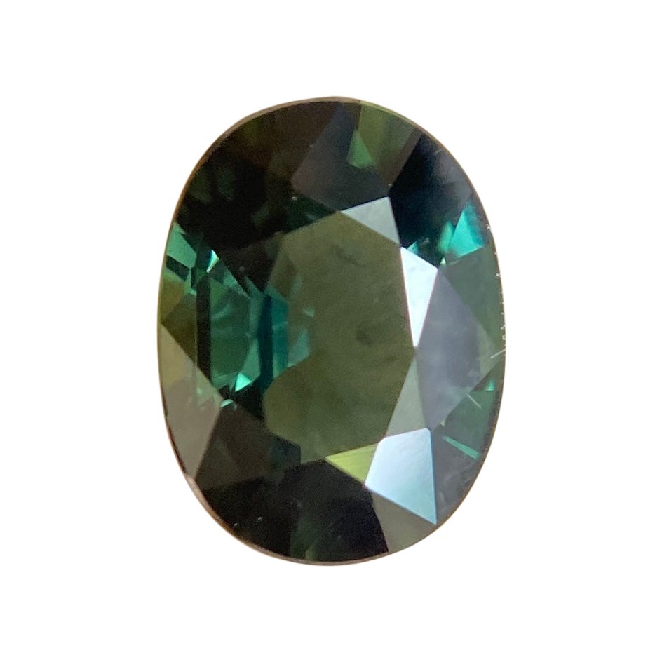 1.34ct Deep Green Sapphire Oval Cut Rare Loose Gem