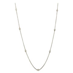 Very Trendy 0.60 CTW Diamonds by the Yard Necklace in 14K White Gold