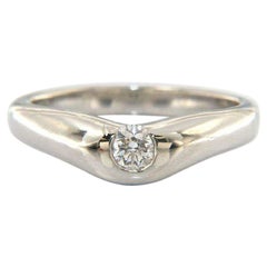 Tiffany & Co. Elsa Peretti Curved Diamond Band Ring in Platinum