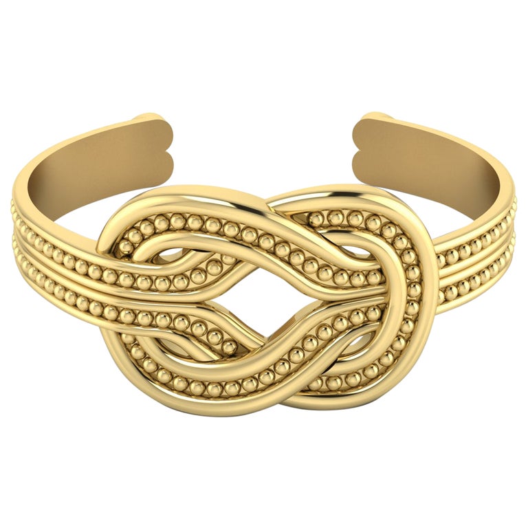 22 Karat Gold Cuff Bracelet by Romae Jewelry Inspired by Ancient Designs For Sale