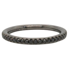 New Gabriel & Co. Black Diamond Stackable Band Ring in 14K and Rhodium