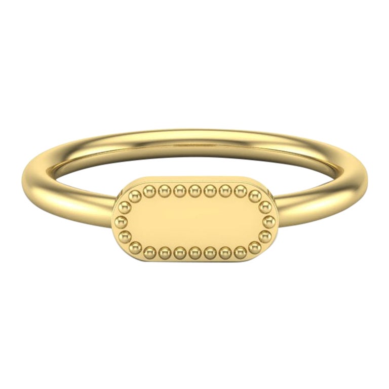 For Sale:  22 Karat Gold Cartouche Ring by Romae Jewelry Inspired by Ancient Roman Designs