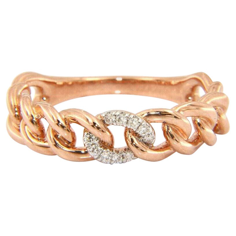New Gabriel & Co. Diamond Chain Link Band Ring in 14K Rose Gold For Sale